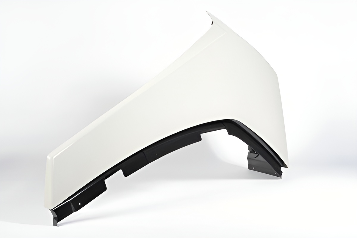 Weißes, thermogeformtes Kunststoffteil mit schwarzem Unterbau.